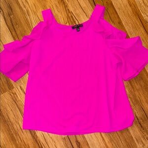 Moa Moa Pink Ruffled Short Sleeve Blouse